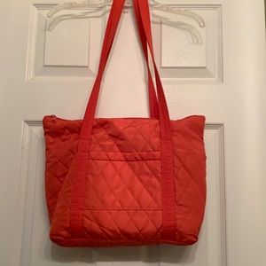 Nylon orange tote bag